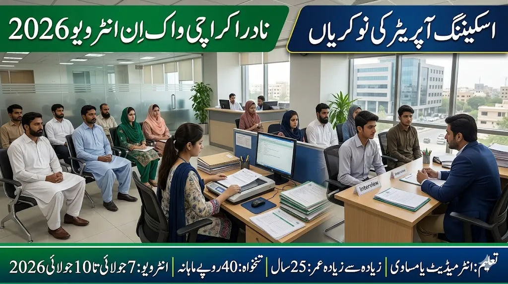 nadra karachi walk in interview 2026 for scanning operator 1