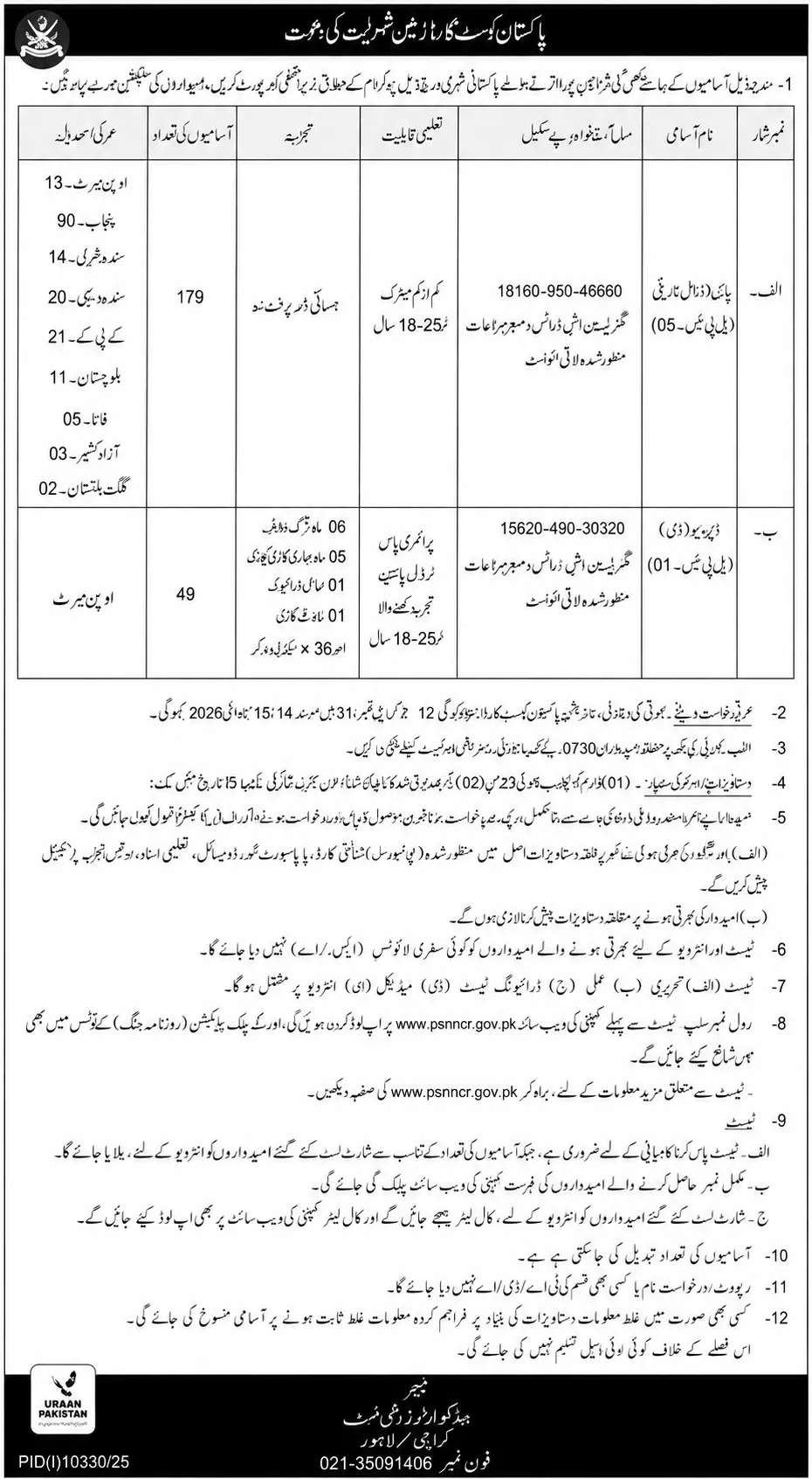 pakistan coast guards jobs 2026 advertisement