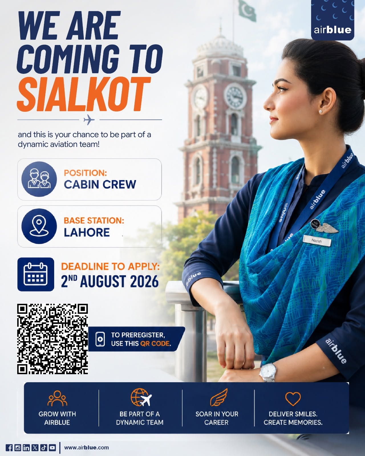 Airblue Cabin Crew Jobs 2026 in Sialkot