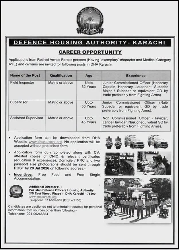 dha karachi jobs 2026 advertisement