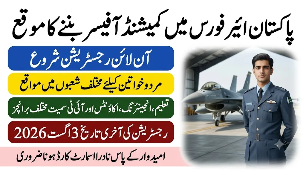 join pakistan air force as commissioned officer 2026