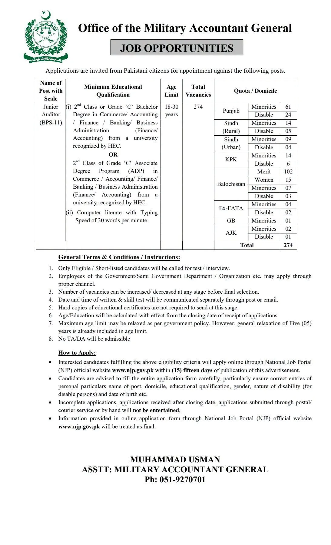 military accountant general jobs july 2026 advertisement