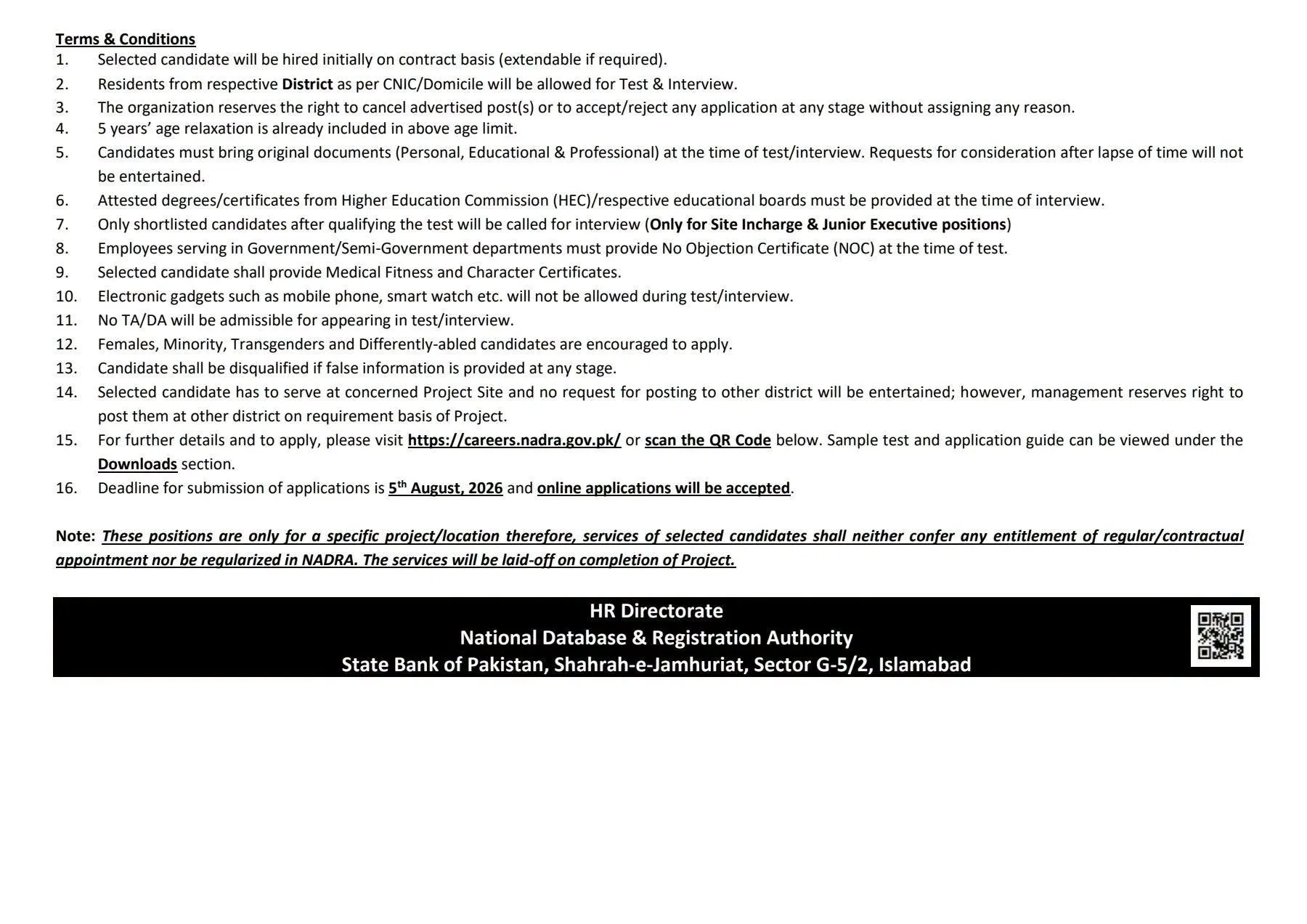 nadra jobs