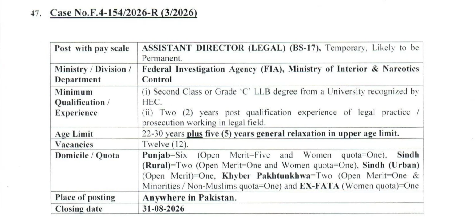 fia jobs august 2026