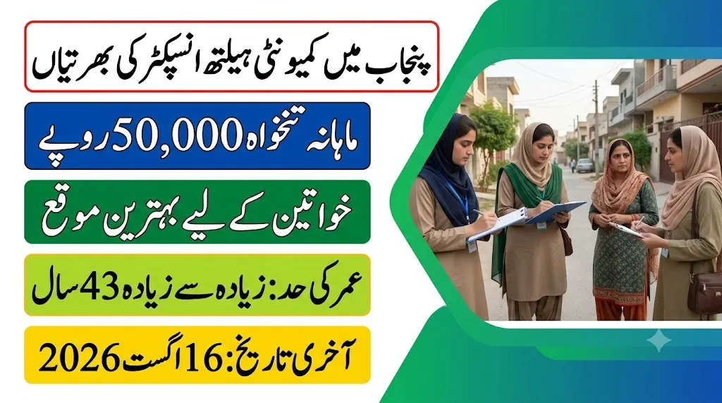 maryam nawaz community health inspector jobs 2026
