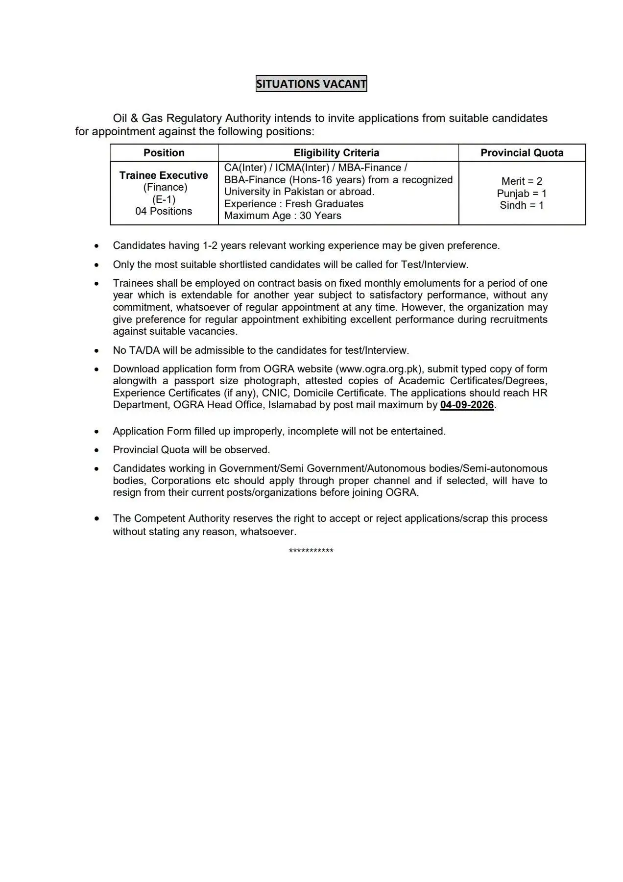 ogra jobs 2026