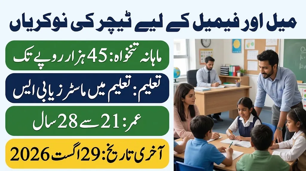 school teaching interns jobs 2026 faisalabad