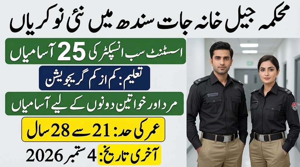 sindh prisons jobs 2026