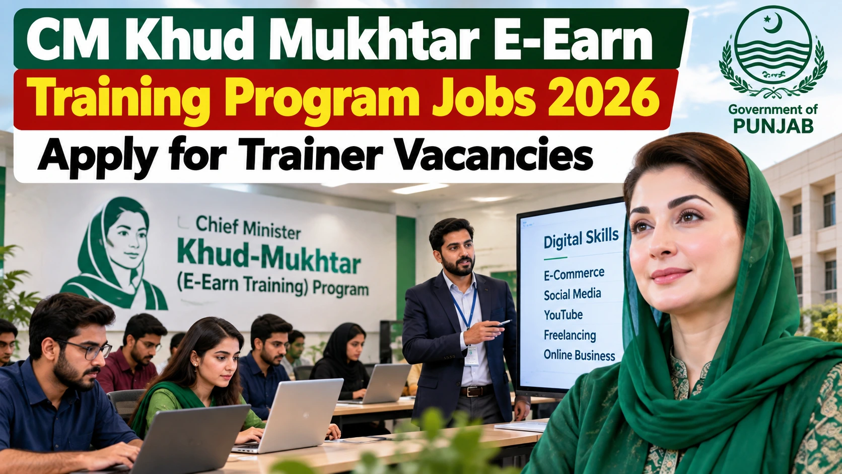 CM Khud Mukhtar E-Earn Training Program Jobs 2026