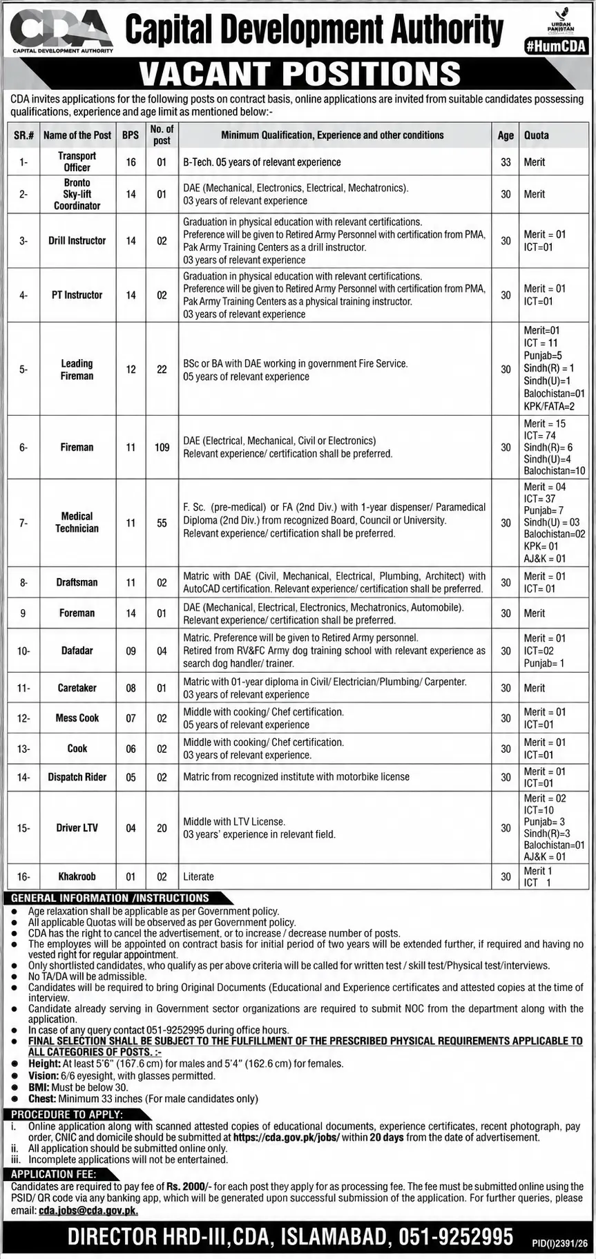 cda jobs september 2026 advertisement