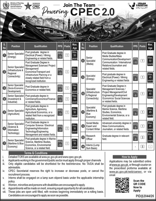cpec jobs 2026 advertisement