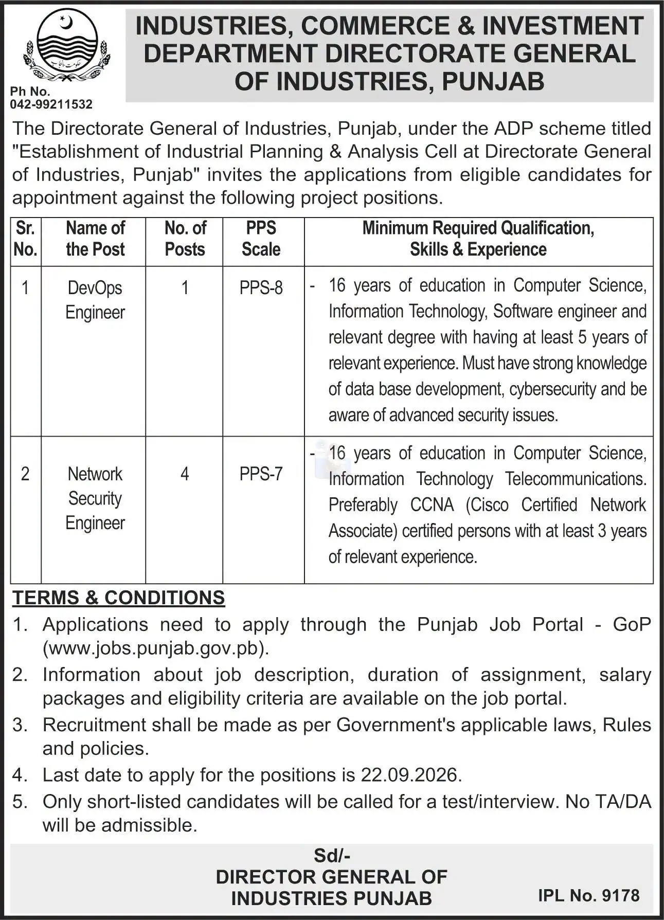 industries department punjab jobs 2026 advertisement