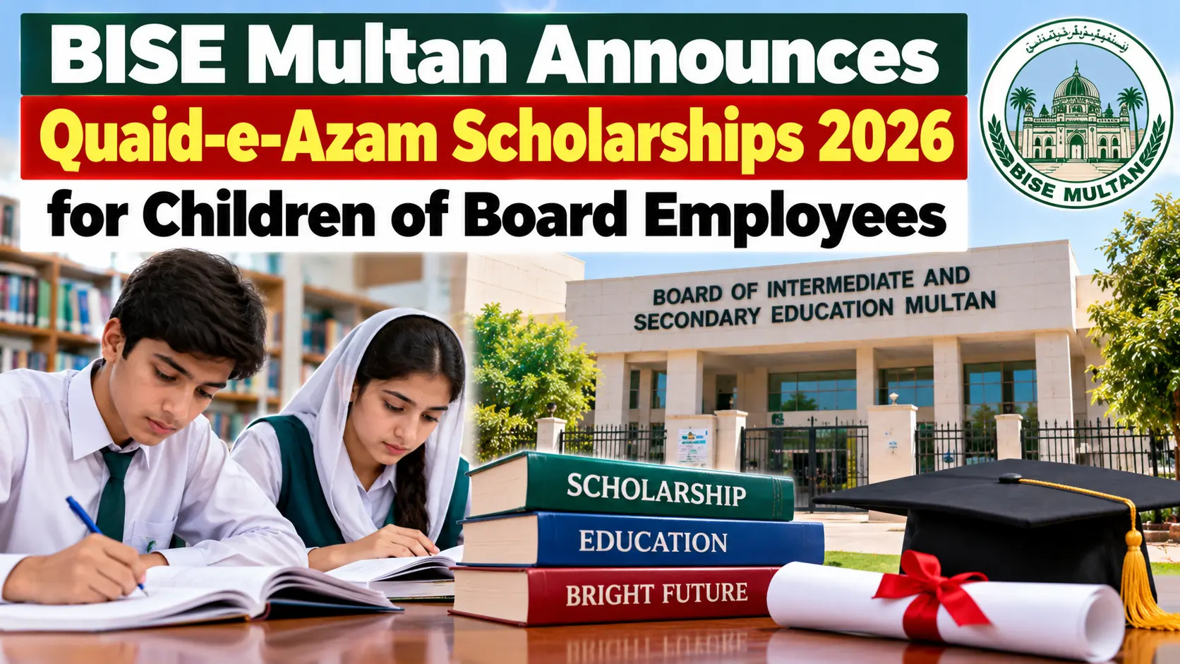 BISE Multan Announces Quaid-e-Azam Scholarships for Children of Board Employees 2026