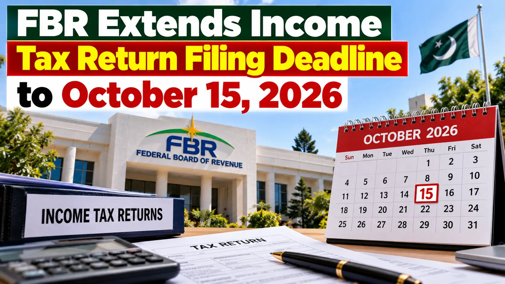 FBR Extends Income Tax Return Filing Deadline to October 15, 2026
