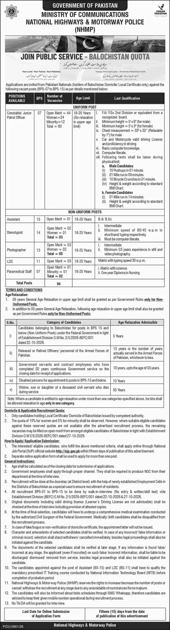 National Highways & Motorway Police Jobs 2026 advertisement