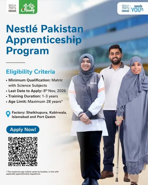 Nestlé Pakistan Apprenticeship Program 2026 advertisement
