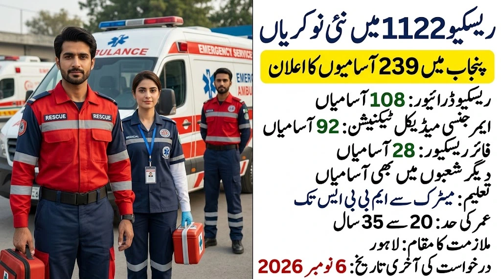 Rescue 1122 Jobs 2026 in Punjab