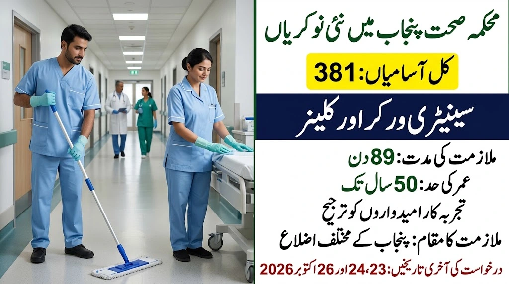 Sanitary Worker and Cleaner Vacancies