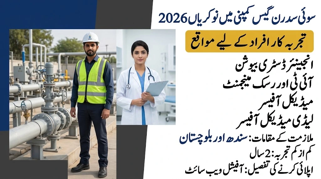Sui Southern Gas Company Jobs 2026 for Engineers and Medical Officers